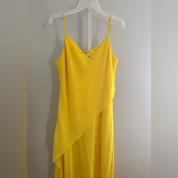 Saunders Collection Lara Yellow Maxi Length Spaghetti Strap Slip Dress Size 12 - Picture 8 of 10